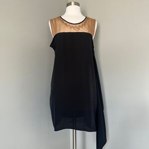 Liu Jo Black Lace detail Cocktail Boxy Flounce  Mini Flowy Dress Large